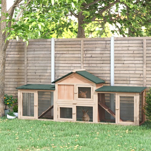 Pawhut rabbit hutch guinea - pawhut, hutch,