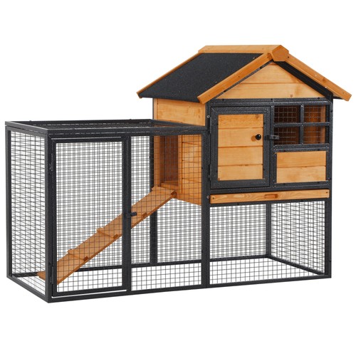 Pawhut wood metal - rabbit, hutch