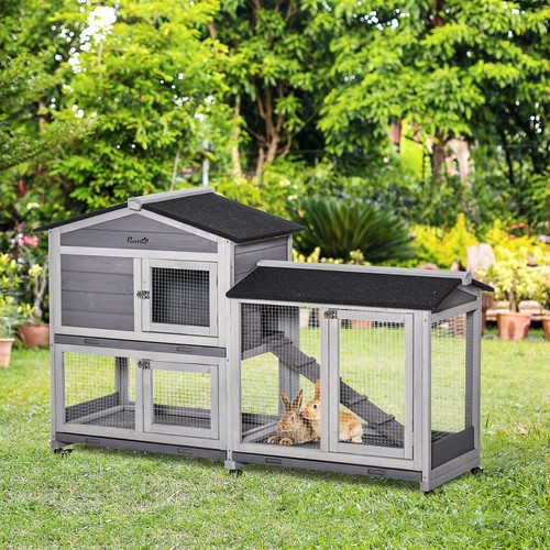 Pawhut rabbit hutch outdoor - pawhut,