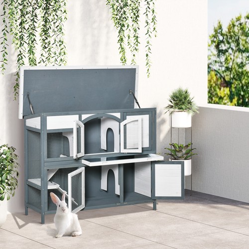 Pawhut rabbit hutch guinea - hutch,,