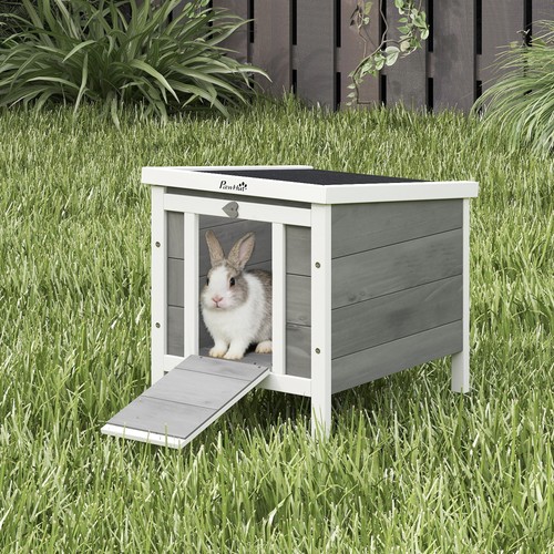 Wooden rabbit hutch - wooden, outdoor