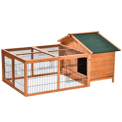 Pawhut rabbit hutch - hutch,, guinea