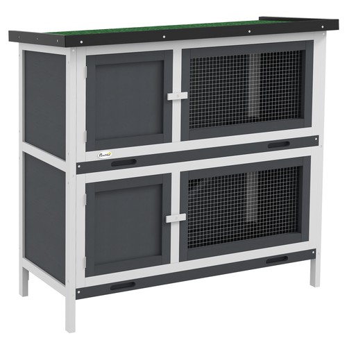 Pawhut rabbit hutch - hutch,, double