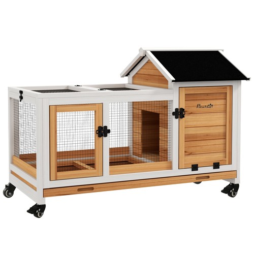 Pawhut rabbit hutch guinea - pawhut, hutch,