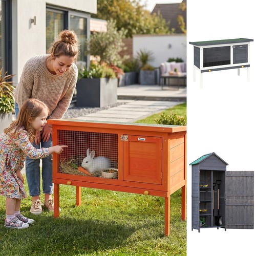 Rabbit hutch wooden bunny - rabbit,