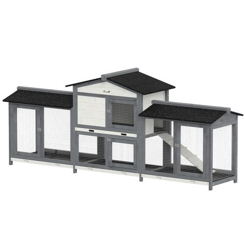 Pawhut rabbit hutch guinea - rabbit,
