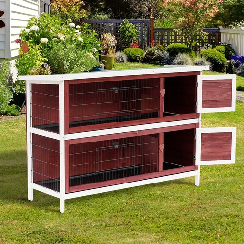 Pawhut rabbit hutch guinea - pawhut,