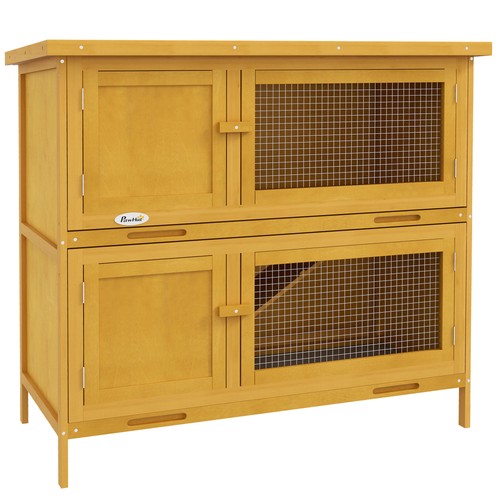 Pawhut rabbit hutch - hutch,, double