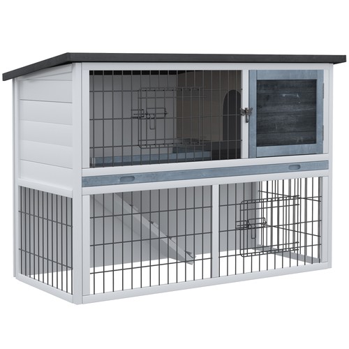 Pawhut rabbit hutch - pawhut, bunny