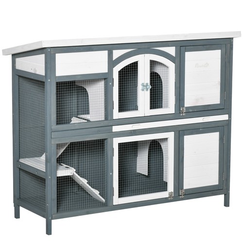 Pawhut rabbit hutch - hutch,, guinea