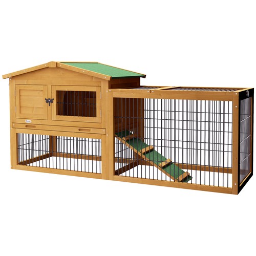Pawhut rabbit hutch - rabbit, wooden